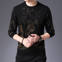 梵克公牛男式卫衣长袖春季2020新款青年休闲艺术印花套头圆领时尚T恤官方男装 119HB8692-1