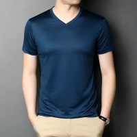 梵克公牛装2021夏季男式V领时尚短袖汗衫青年男装基础大众时尚T恤款男[正品好货]