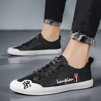 梵克公牛鞋2021新款春秋韩版潮流百搭休闲皮鞋男士休闲英伦风一脚蹬小皮鞋子[正品好货]