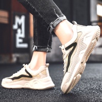 梵克公牛鞋男鞋夏季2021新款韩版潮流百搭男士运动休闲鞋子卡其色潮鞋帆网纱鞋[正品好货]