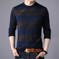 梵克公牛2021春季新款男士圆领长袖T恤打底衫青年薄款修身上衣官方男装