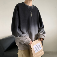 梵克公牛春季卫衣男士宽松休闲百搭渐变外套港风无帽圆领套头衫男装