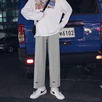 梵克公牛四季休闲裤男牌流九分裤常规9分裤裤子 灰色