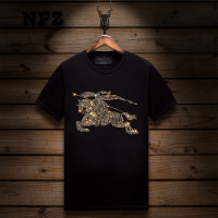 梵克公牛体恤潮牌短袖T恤男装2019年夏季新款烫钻修身帅气棉半截袖男士