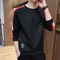 梵克公牛卫衣男2021春新款印花插色圆领套头衫上衣青少年休闲时尚外套男