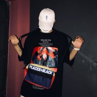 梵克公牛衣服流短袖T恤男宽松上衣ins原宿风bf半袖