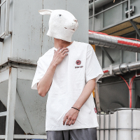 梵克公牛2021夏季短袖男士韩版后背白色宽松男棉T恤半袖tee 白色