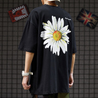 梵克公牛街区夏新款ins牌暗黑丧系卡通印花短袖T恤男嘻哈宽松情侣体恤