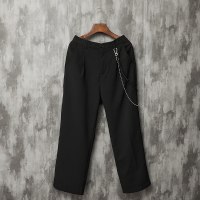 梵克公牛夏季常规黑色带裤链常规垂坠感小西裤港风流百搭常规休闲裤男 黑色