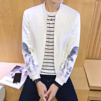 梵克公牛2021年男士新款春夏季潮男外套潮流夹克衫休闲上衣韩版修身褂子青年印花棒球服秋