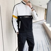 梵克公牛2021新款休闲运动套装男时尚都市修身立领运动服卫衣男士秋季运动服装