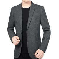 梵克公牛2021新款男装中年西服男外套 男式商务休闲西服翻领外套 灰色