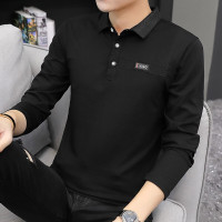 梵克公牛深色暗色系长袖男式T恤翻领休闲沉稳简单好搭配工作服polo衫