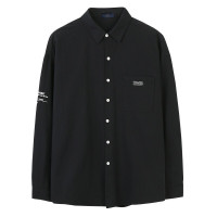 梵克公牛青春流行牌男装 2019年秋季新款衬衫男纯色印花开衫翻领上衣外套