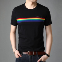 梵克公牛短袖衫男士2021夏季新款T恤衫青中年圆领爸爸装夏装汗衫