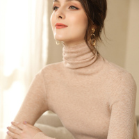 雪米贝奴 新款女堆堆领打底衫纯色大码修身针织衫