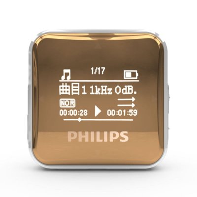 飞利浦(Philips)SA2208迷你可爱运动mp3学生音乐播放器 有屏幕显歌词 收音录音功能 不支持视频 8G 金色