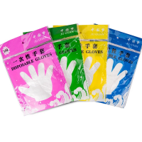 小沄家[100只]一次性手套餐饮美发手膜食品吃龙虾透明塑料PE薄膜手套透明套