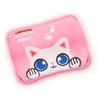 荣事达Royalstar热水袋rsd-7861密封防漏长效保温自动断电暖宝宝萌萌可爱迷你热水袋电暖宝充电毛绒暖手宝粉色