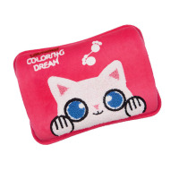 荣事达Royalstar热水袋rsd-7861密封防漏长效保温支持自动断电暖宝宝可爱迷你热水袋电暖宝充电毛绒暖手宝红色