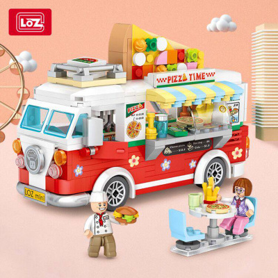 LOZ/俐智迷你美食车小颗粒拼装积木益智儿童玩具创意拼插积木