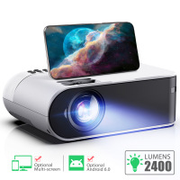 高清1080p手机投影仪家用便携式墙上看电影电视学生宿舍卧室墙投迷你微小型投影机超高清4K智能家庭影院同屏版