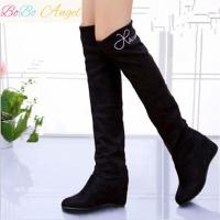 BOBO Angel[特价]秋季过膝长靴高筒靴内增高女靴长筒靴瘦腿弹力单靴