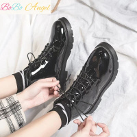 BOBO Angel[高品质]马丁靴女2019新款小皮鞋女春学生短靴英伦风单靴韩版