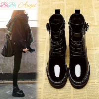 BOBO Angel厚底马丁靴女短靴英伦风复古学生靴韩版坡跟靴2019新款秋冬女靴