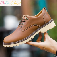 BOBO Angel2019秋季新款英伦大头工装鞋男士皮鞋潮休闲鞋百搭男鞋低帮短靴子