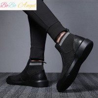 BOBO Angel时尚休闲英伦风高帮鞋潮百搭真皮靴子男秋季新款短靴切尔西靴