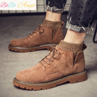 BOBO Angel马丁靴男潮鞋男鞋高帮鞋英伦风男士中帮雪地靴子鞋子冬季加绒棉鞋