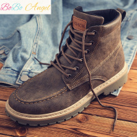 BOBO Angel马丁靴男高帮男鞋英伦百搭工装雪地靴子冬季男士棉鞋加绒2019新款