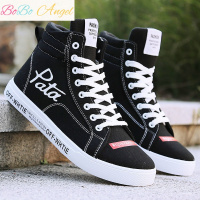 BOBO Angel2019夏季高帮帆布鞋男学生鞋子男韩版潮流板鞋男鞋百搭潮鞋休闲鞋