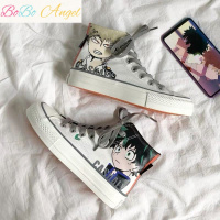 BOBO Angel情侣男女款反光动漫高帮帆布鞋学生舒适韩版夏百搭春秋潮鞋板鞋