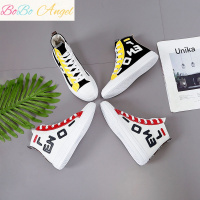 BOBO Angel春秋高帮女鞋新款帆布运动鞋女韩版休闲学生鞋系带平底百搭板鞋女