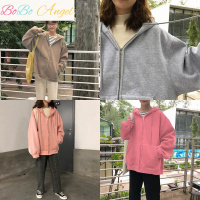 BOBO Angel2019新款百搭卫衣女连帽拉链外套薄款长袖潮学生宽松上衣春秋开衫