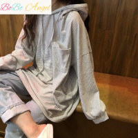 BOBO Angel春秋薄款连帽卫衣女韩版宽松学生新款原宿风长袖条纹套头上衣服潮