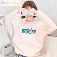 BOBO Angel95棉春季套头长袖卫衣女装新款韩版学生薄款宽松女士上衣