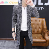 BOBO Angel男士风衣外套中长款春秋披风2019新款韩版修身男学生衣针织开衫