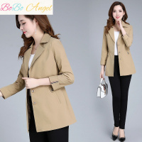 BOBO Angel春秋新款风衣女中长款大码修身外套2019气质妈妈装潮