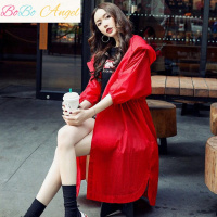 BOBO Angel网红红色防晒衣女中长款2019夏季新款沙滩外套超仙仙女风衣开衫服