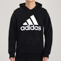 Adidas阿迪达斯卫衣男经典LOGO黑色宽松连帽运动套头衫潮GC7343 Z