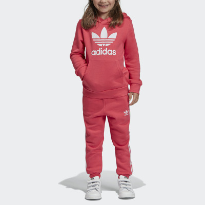 Adidas阿迪达斯 TREFOIL HOODIE 三叶草女童休闲套装FR3832 SZ