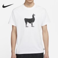 Nike耐克时尚潮流男装圆领羊驼印花宽松圆领运动休闲T恤DD1299-100 D
