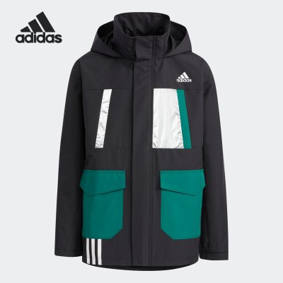 ADIDAS阿迪达斯连帽外套运动休闲舒适大童梭织夹克H45088 Z