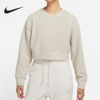 NIKE耐克卫衣运动休闲保暖抓绒圆领短款女装套头衫DO6965-236 Z