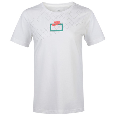 Nike/耐克短袖T恤运动休闲舒适透气针织圆领女装CK1187-100 Z