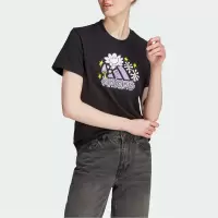 adidas/阿迪达斯新款女子透气舒适印花休闲短袖T恤 IJ7327 D