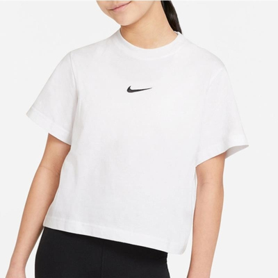 NIKE耐克短袖T恤运动休闲舒适透气针织圆领大童上衣DH5750-100 D